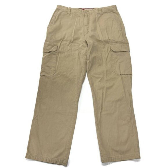 Dockers Cargo Pants Mens 34 x 30 Khaki Relaxed Cotton Y2K Hiking Work Flat Front - Picture 1 of 13